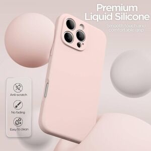 Unbranded iPhone 15 Pro Max Case Pink New Liquid Silicone Shockproof Slim